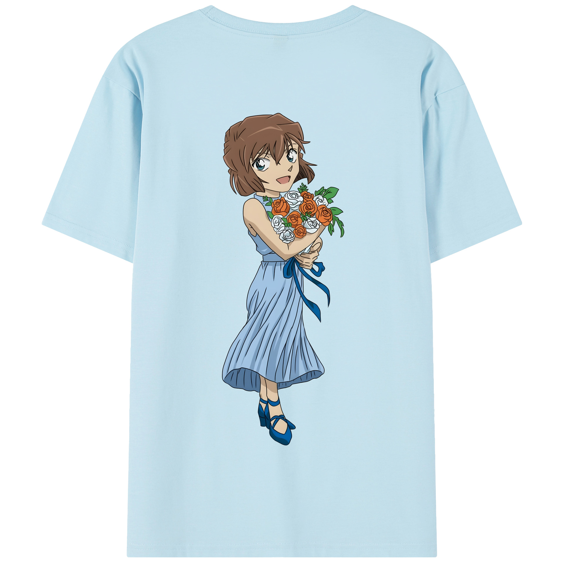 （画像用） 名探偵コナン 灰原 哀 はいばら あい Detective Conan Anita Hailey、Vi Graythorn Haibara Ai 綿100％半袖Tシャツ（背面プリント）